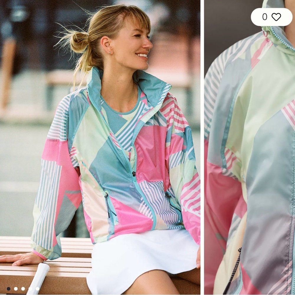 Sweaty Betty Multicolor Packaway Reflective Windbreaker Jacket